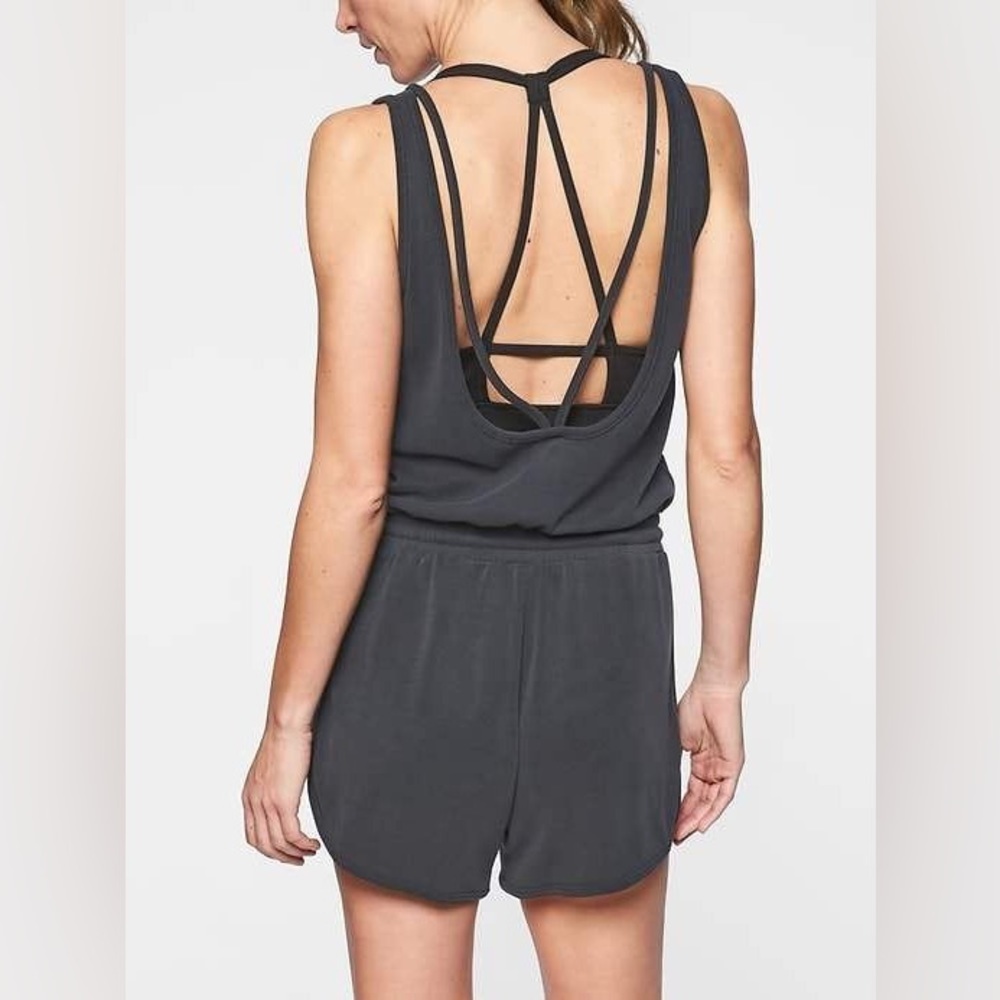 Athleta - Athleta Serenity Romper Strappy Open Back - Size Large